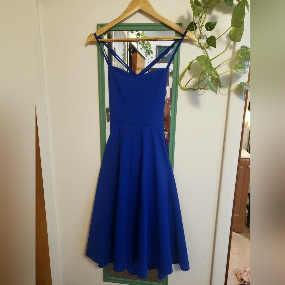Backless Tie-Back Ultramarine Formal Dress
